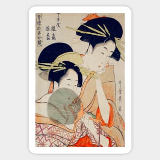 Traditional Japanese Women vintage painting Sticker